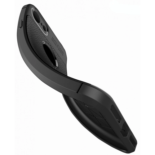 Apple iPhone 8 Kılıf Deri Görünümlü Lüks Parmak İzi Bırakmaz Niss Silikon Kapak - Siyah