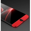 Apple iPhone 8 Plus Kılıf 3 Parçalı 360 Tam Korumalı Rubber AYS Kapak  - Kırmızı - Siyah