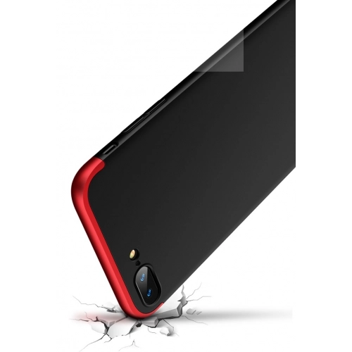 Apple iPhone 8 Plus Kılıf 3 Parçalı 360 Tam Korumalı Rubber AYS Kapak - Siyah