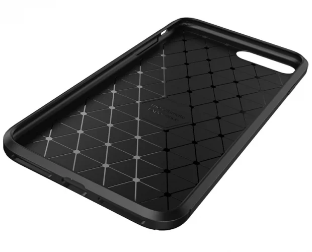 Apple iPhone 8 Plus Kılıf Karbon Serisi Mat Fiber Silikon Negro Kapak - Lacivert