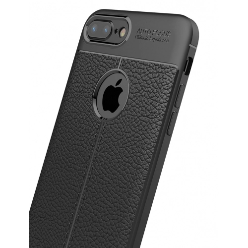 Apple iPhone 8 Plus Kılıf Deri Görünümlü Lüks Parmak İzi Bırakmaz Niss Silikon Kapak - Kırmızı