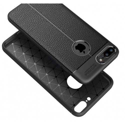 Apple iPhone 8 Plus Kılıf Deri Görünümlü Lüks Parmak İzi Bırakmaz Niss Silikon Kapak - Kırmızı