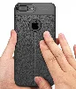 Apple iPhone 8 Plus Kılıf Deri Görünümlü Parmak İzi Bırakmaz Niss Silikon - Siyah