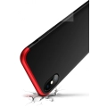 Apple iPhone X Kılıf 3 Parçalı 360 Tam Korumalı Rubber Kapak - Kırmızı