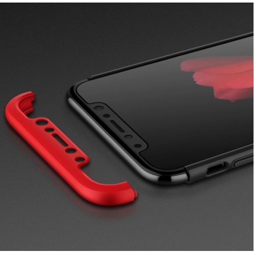 Apple iPhone X Kılıf 3 Parçalı 360 Tam Korumalı Rubber Kapak - Rose Gold