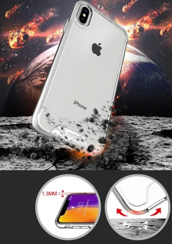 Apple iPhone X Kılıf Clear Guard Serisi Gard Kapak - Şeffaf