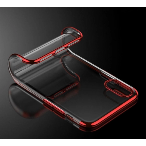 Apple iPhone X Kılıf Renkli Köşeli Lazer Şeffaf Esnek Silikon - Gri