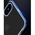 Apple iPhone X Kılıf Renkli Köşeli Lazer Şeffaf Esnek Silikon - Gri