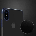 Apple iPhone X Kılıf Renkli Köşeli Lazer Şeffaf Esnek Silikon - Gri