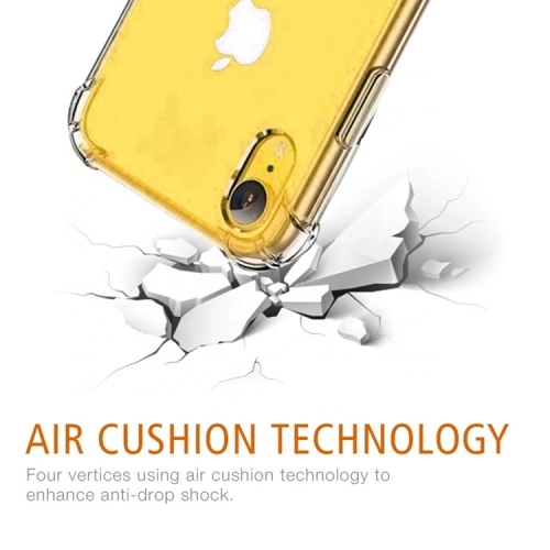 Apple iPhone Xr Kılıf Silikon Köşe Korumalı Airbag Darbe Emici Kapak - Şeffaf