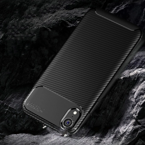 Apple iPhone Xr Kılıf Silikon Parmak İzi Bırakmayan Karbon Soft Negro Kapak - Siyah
