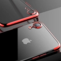 Apple iPhone Xr Kılıf Renkli Köşeli Lazer Şeffaf Esnek Silikon - Gri