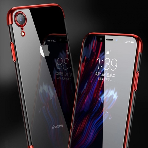 Apple iPhone Xr Kılıf Renkli Köşeli Lazer Şeffaf Esnek Silikon - Gri