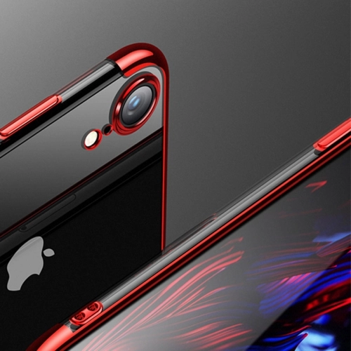 Apple iPhone Xr Kılıf Renkli Köşeli Lazer Şeffaf Esnek Silikon - Gri
