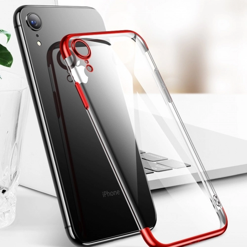 Apple iPhone Xr Kılıf Renkli Köşeli Lazer Şeffaf Esnek Silikon - Gri