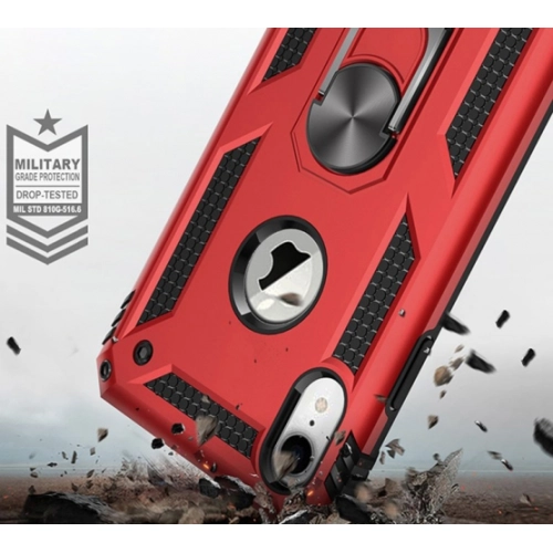 Apple iPhone Xr Kılıf Silikon Zırhlı Standlı Yüzüklü Mıknatıslı Tank Kapak - Gri