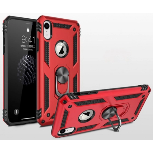 Apple iPhone Xr Kılıf Silikon Zırhlı Standlı Yüzüklü Mıknatıslı Tank Kapak - Gold