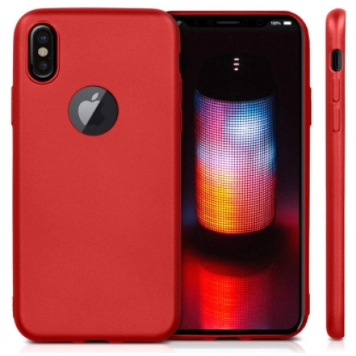 Apple iPhone Xs Kılıf İnce Soft Mat Renkli Esnek Silikon Kapak - Kırmızı