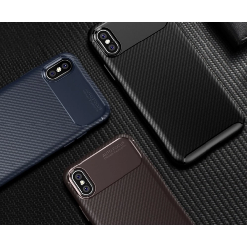 Apple iPhone Xs Kılıf Silikon Parmak İzi Bırakmayan Karbon Soft Negro Kapak - Siyah