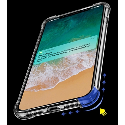 Apple iPhone Xs Max Kılıf Silikon Köşe Korumalı Airbag Darbe Emici Kapak - Şeffaf