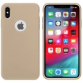 Apple iPhone Xs Max Kılıf İnce Soft Mat Renkli Esnek Silikon Kapak - Gold