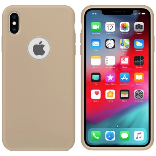 Apple iPhone Xs Max Kılıf İnce Soft Mat Renkli Esnek Silikon Kapak - Gold