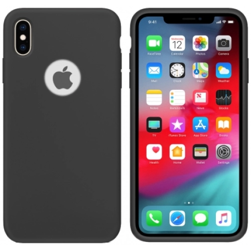 Apple iPhone Xs Max Kılıf İnce Soft Mat Renkli Esnek Silikon Kapak - Siyah