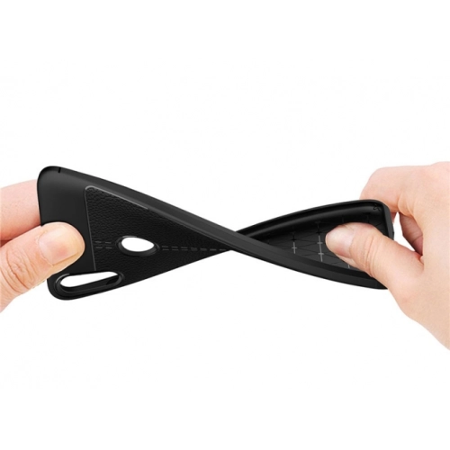 Asus Zenfone 5Z ZS620KL Kılıf Deri Görünümlü Lüks Parmak İzi Bırakmaz Niss Silikon Kapak - Siyah