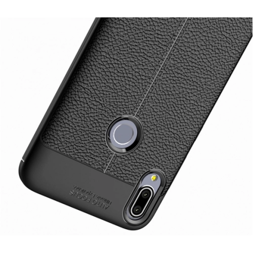 Asus Zenfone 5Z ZS620KL Kılıf Deri Görünümlü Lüks Parmak İzi Bırakmaz Niss Silikon Kapak - Siyah