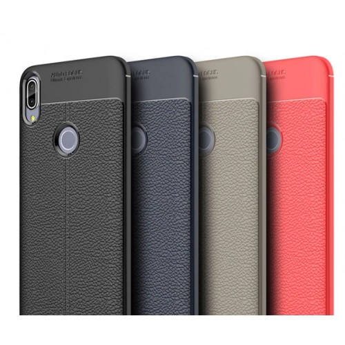 Asus Zenfone 5Z ZS620KL Kılıf Deri Görünümlü Lüks Parmak İzi Bırakmaz Niss Silikon Kapak - Siyah