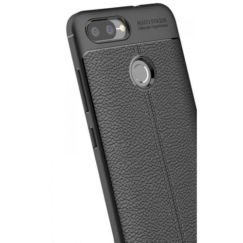 Asus Zenfone Max Plus (M1) ZB570TL Kılıf Deri Görünümlü Lüks Parmak İzi Bırakmaz Niss Silikon Kapak - Gri