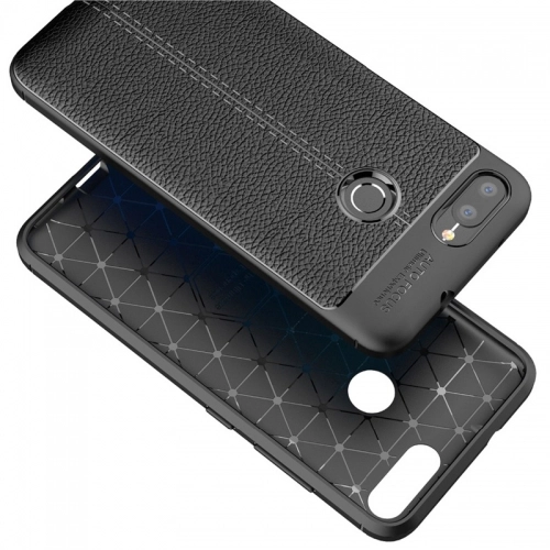 Asus Zenfone Max Plus (M1) ZB570TL Kılıf Deri Görünümlü Lüks Parmak İzi Bırakmaz Niss Silikon Kapak - Gri