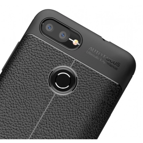 Asus Zenfone Max Plus (M1) ZB570TL Kılıf Deri Görünümlü Lüks Parmak İzi Bırakmaz Niss Silikon Kapak - Gri