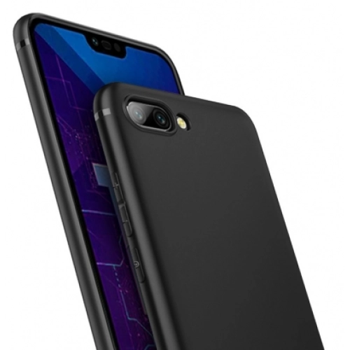 Honor 10 Kılıf İnce Soft Mat Renkli Esnek Silikon Kapak - Siyah