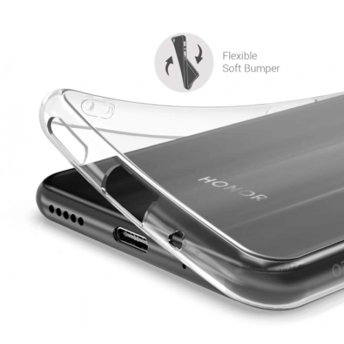 Honor 20 Kılıf Kamera Korumalı Esnek Silikon Kapak - Şeffaf