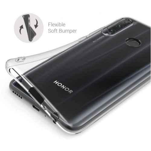 Honor 20 Lite Kılıf Kamera Korumalı Esnek Silikon Kapak - Şeffaf