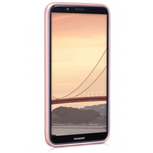 Honor 7X Kılıf İnce Soft Mat Renkli Esnek Silikon Kapak - Gold