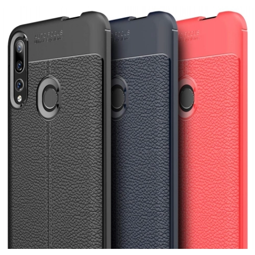 Honor 9x Kılıf Deri Görünümlü Lüks Parmak İzi Bırakmaz Niss Silikon Kapak - Lacivert