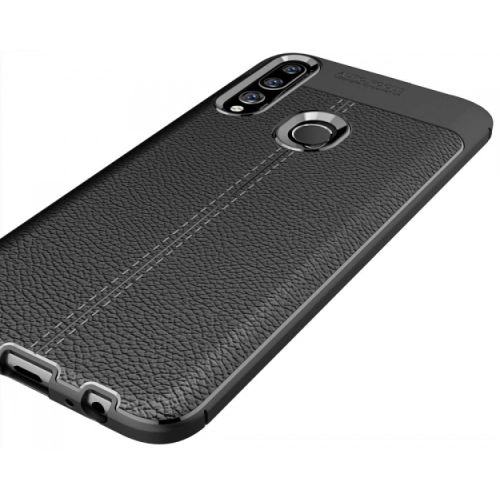 Honor 9x Kılıf Deri Görünümlü Lüks Parmak İzi Bırakmaz Niss Silikon Kapak - Siyah