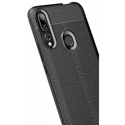 Honor 9x Kılıf Deri Görünümlü Lüks Parmak İzi Bırakmaz Niss Silikon Kapak - Lacivert