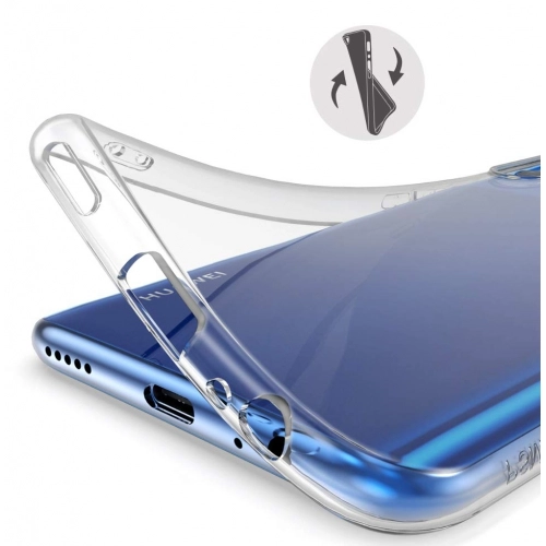 Honor 9x Kılıf Kamera Korumalı Esnek Silikon Kapak - Şeffaf