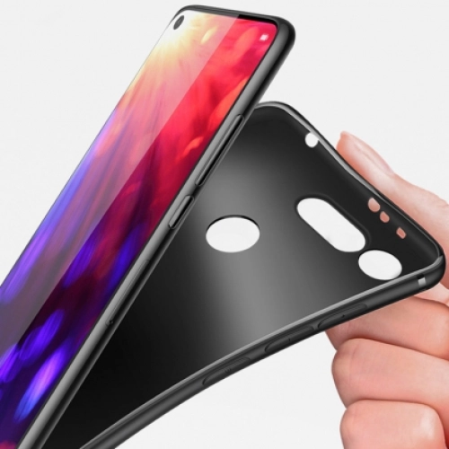 Honor View 20 Kılıf İnce Soft Mat Renkli Esnek Silikon Kapak - Gold