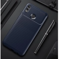 Huawei Honor 10 Lite Kılıf Silikon Parmak İzi Bırakmayan Karbon Soft Negro Kapak - Lacivert