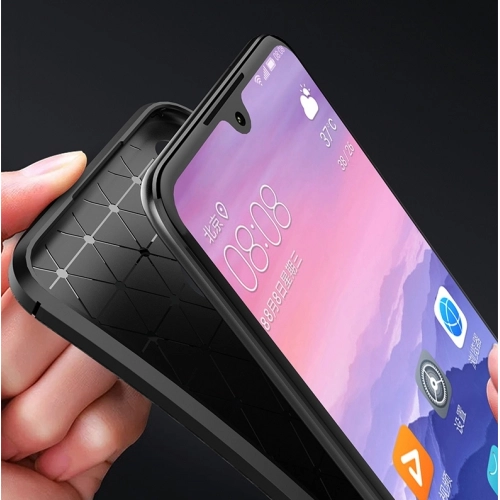 Huawei Honor 10 Lite Kılıf Silikon Parmak İzi Bırakmayan Karbon Soft Negro Kapak - Lacivert