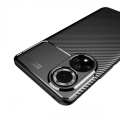 Honor 50 Kılıf Silikon Parmak İzi Bırakmayan Karbon Soft Negro Kapak - Siyah