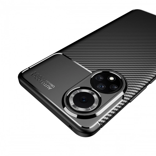 Honor 50 Kılıf Silikon Parmak İzi Bırakmayan Karbon Soft Negro Kapak - Siyah