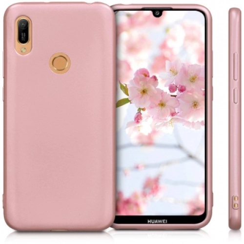 Huawei Honor 8A Kılıf İnce Soft Mat Renkli Esnek Silikon Kapak - Rose Gold