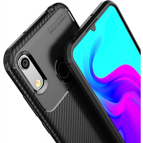 Huawei Honor 8A Kılıf Silikon Parmak İzi Bırakmayan Karbon Soft Negro Kapak - Siyah