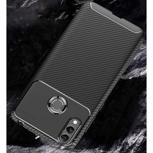 Huawei Honor 8c Kılıf Silikon Parmak İzi Bırakmayan Karbon Soft Negro Kapak - Lacivert