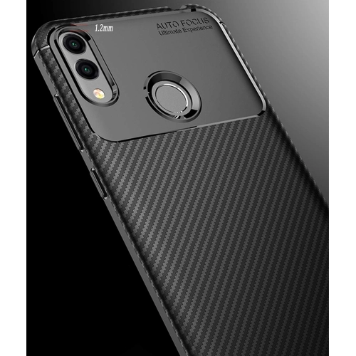 Huawei Honor 8c Kılıf Silikon Parmak İzi Bırakmayan Karbon Soft Negro Kapak - Siyah